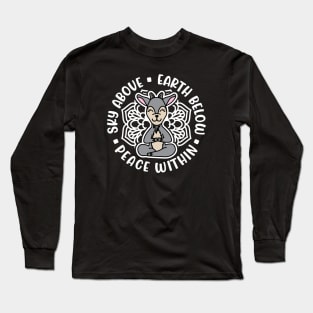 Sky Above Earth Below Peace Within Goat Yoga Cute Long Sleeve T-Shirt